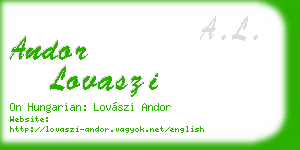 andor lovaszi business card