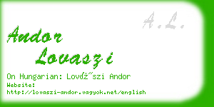 andor lovaszi business card